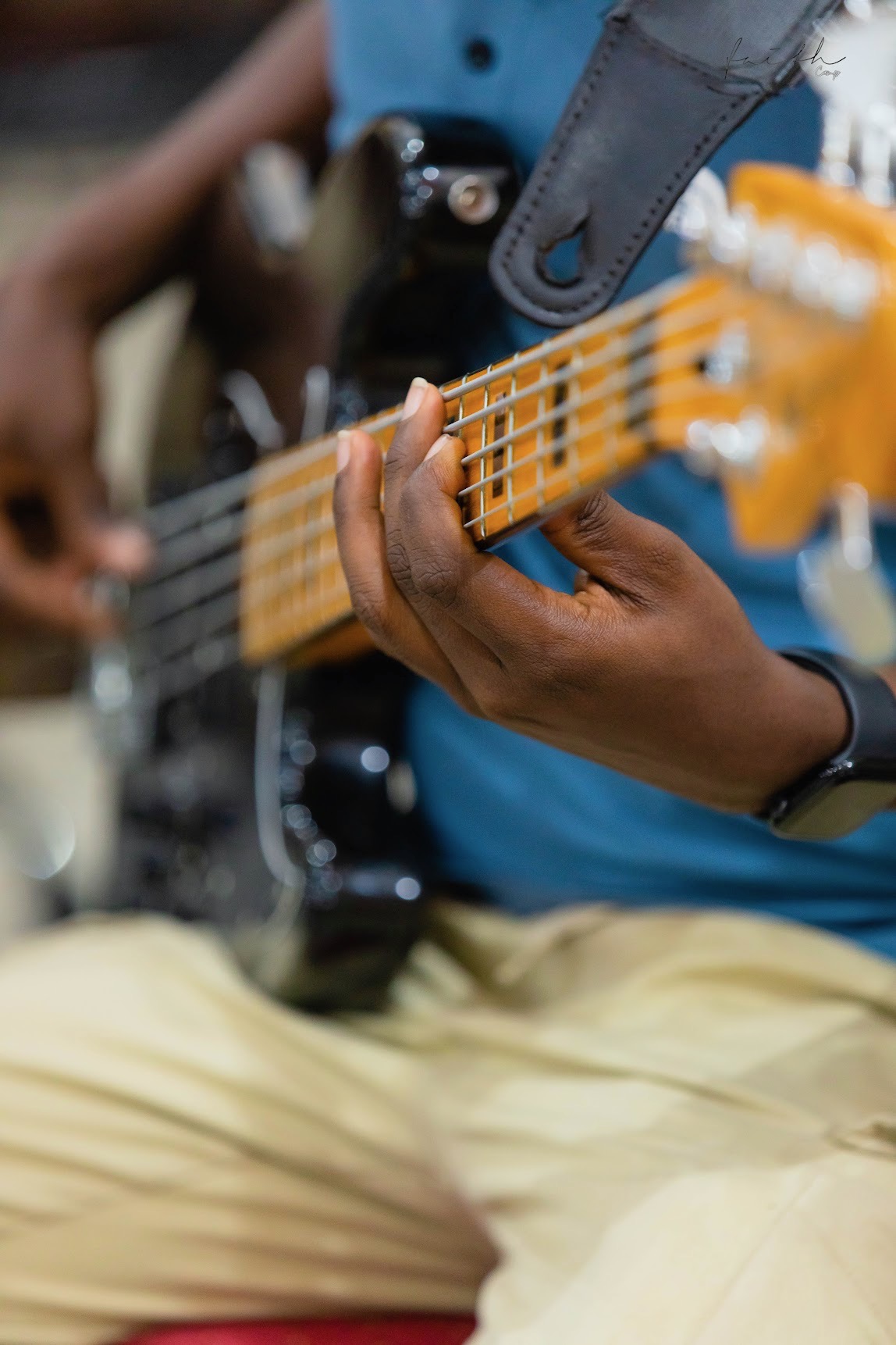 Bass guitar close-up